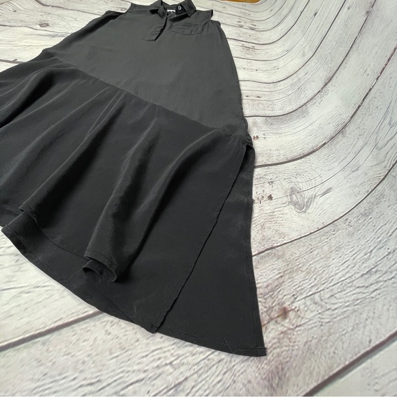 EQUIPMENT Femme Tira silk black asymmetrical hem sleeveless shirt dress, size XS - Picture 5 of 16